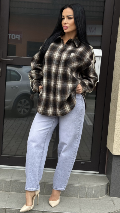Košeľová bunda karovaná